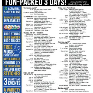 YMC Fair schedule and sponsor logos